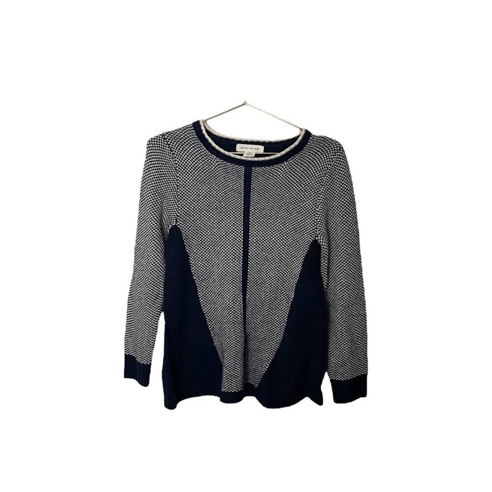 Skye’s The Limit Tubular Sweater Navy‎ and White Small